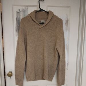 L.L. Bean Men's Tan Shawlneck Sweater